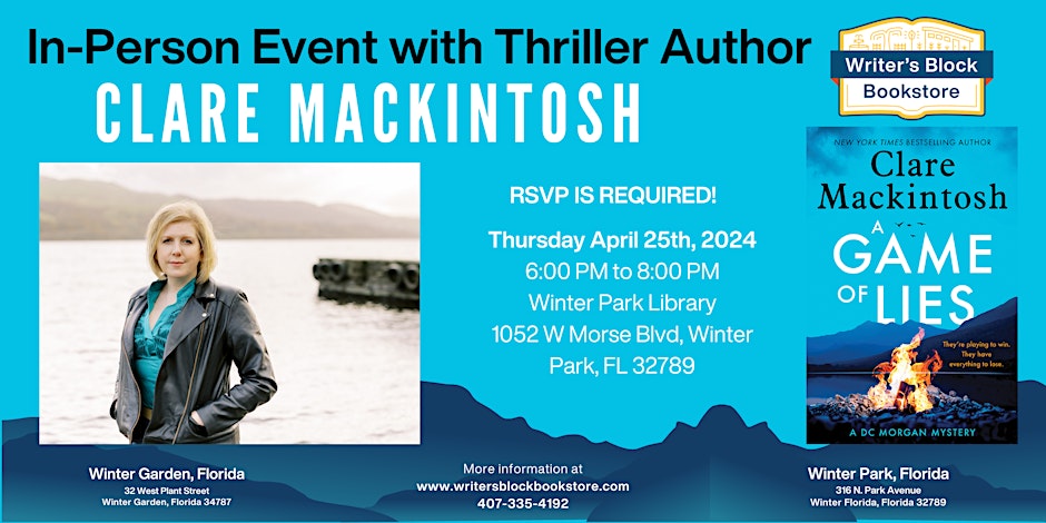 In-Person Event with Thriller Author Clare Mackintosh